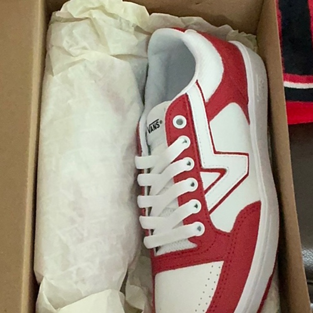 Vans Red and White Casual Sneakers